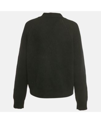 Women's Black Rib Knit Lace-Up Kassy Sweater