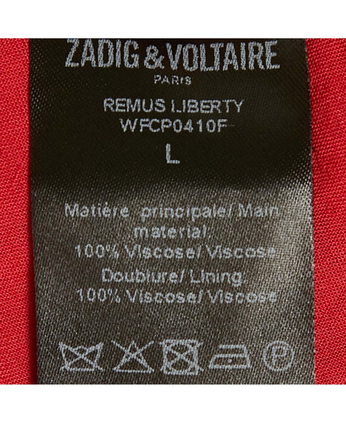 Pre-Owned Zadig & Voltaire Women's Red Floral Print Crepe Remus Liberty Mini Dress