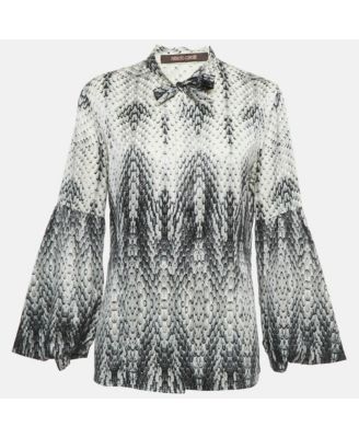 Women's Printed Neck Tie Detail Shirt
