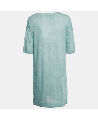 Women's Mint Green Printed Overdye Mini Dress