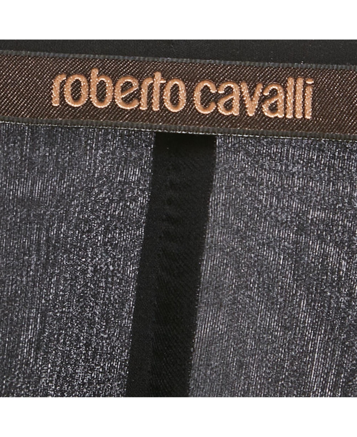 Pre-Owned Roberto Cavalli Women's Black Printed Silk Midi Dress