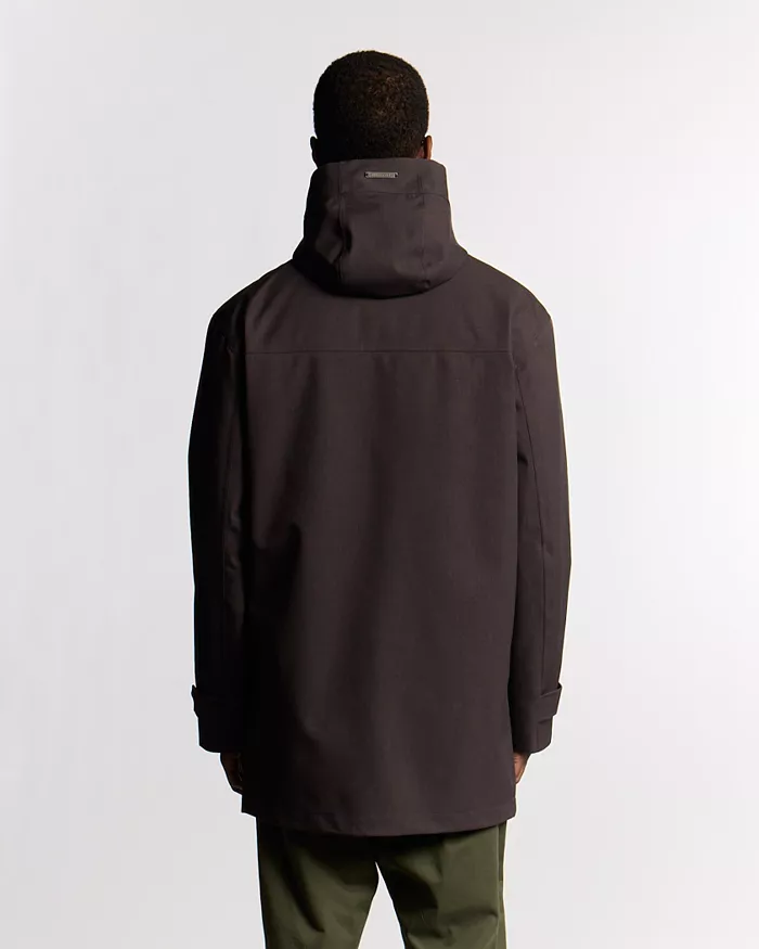 Men's Long Sleeve Hooded Military Parka Jacket - thumbnail 2