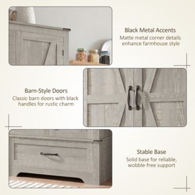 72" Farmhouse Pantry Cabinet, Kitchen Pantry Cabinet