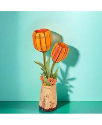 3D Puzzles Tulip DIY Model Building Kits Artificial Flower Toys for Thanksgiving Mother's Valentine's Day