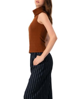 Women's High Neck Sleeveless Knit Top