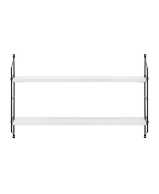 Severini Floating Bracket Farmhouse Two-Tier Wall Shelf