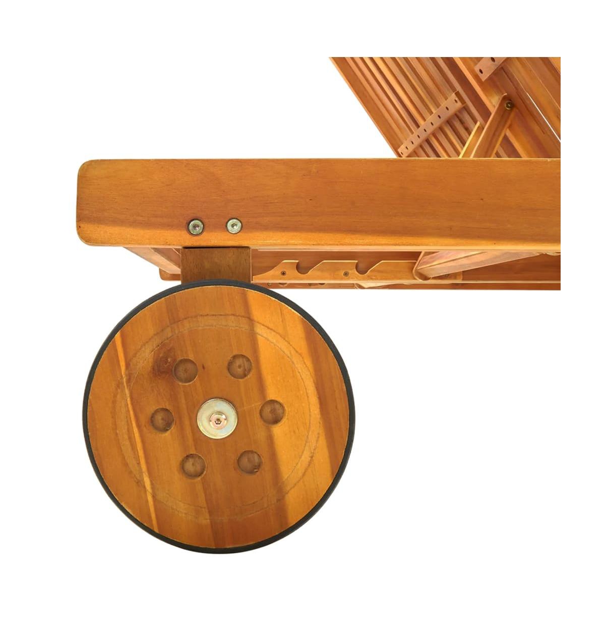 vidaXL Sunlounger Acacia wood Solid acacia wood Large