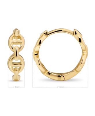 Mariner Anchor Hoop Earrings in 14K Gold, approx. 2.1 grams.