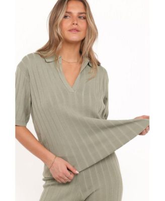 Women's Yulissa Wide Ribbed Pant Set.