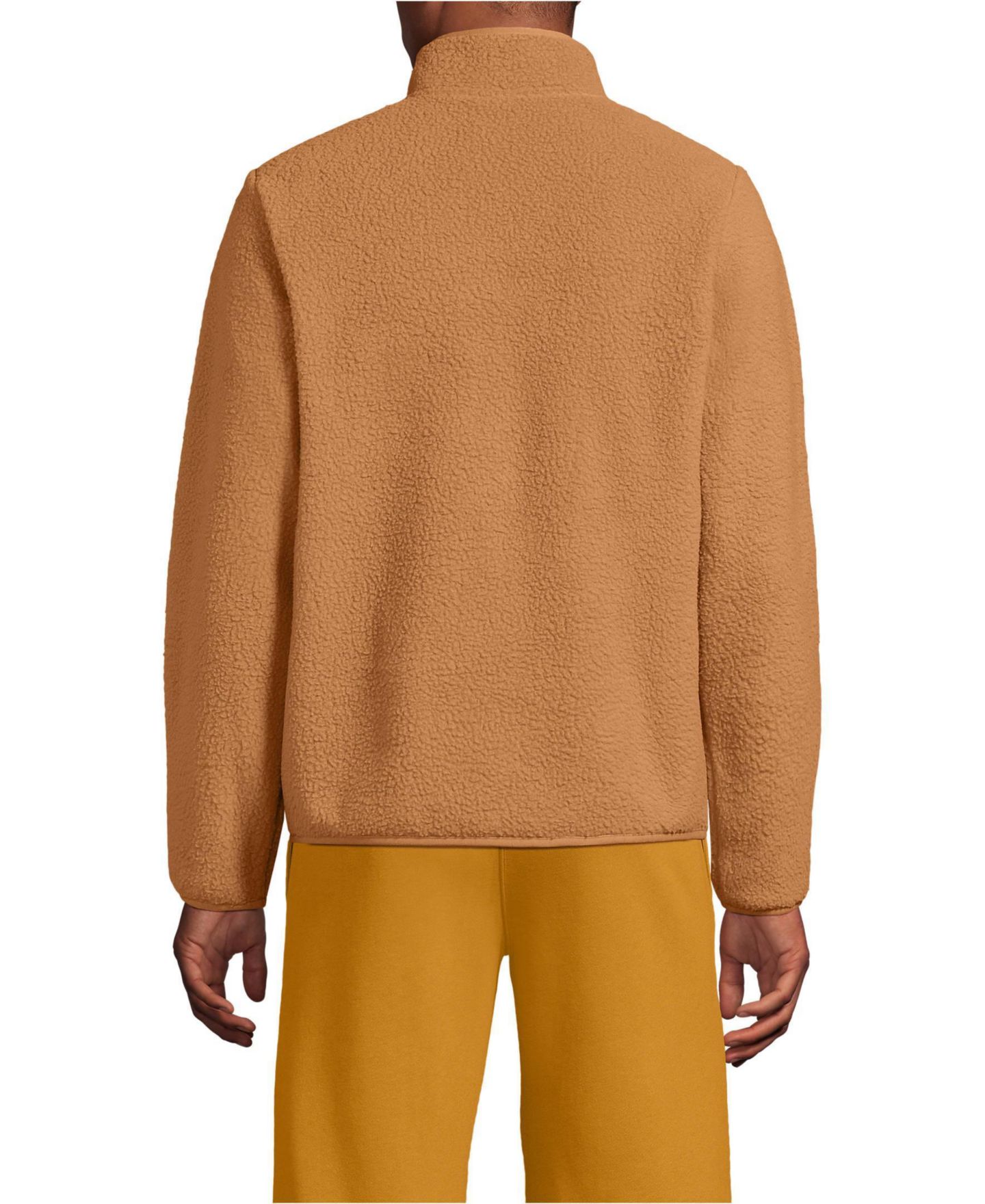 Мужской свитер Lands' End Half Zip High Pile Fleece Pullover, цвет: Верблюжий — фото 3