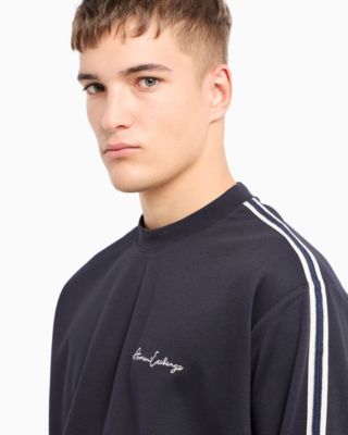 Men's Striped Sleeve & Logo Sweatshirt