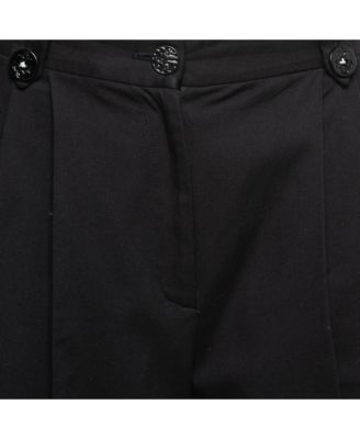 Women's Black Cotton Embellished Embroidered Culottes