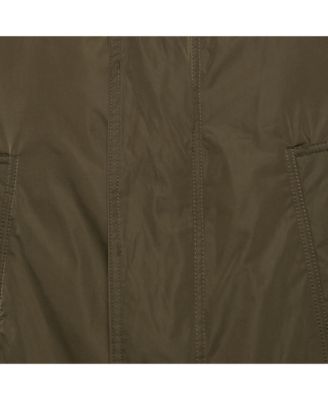 Men's Green Synthetic Detachable Lining Bob Parka Jacket