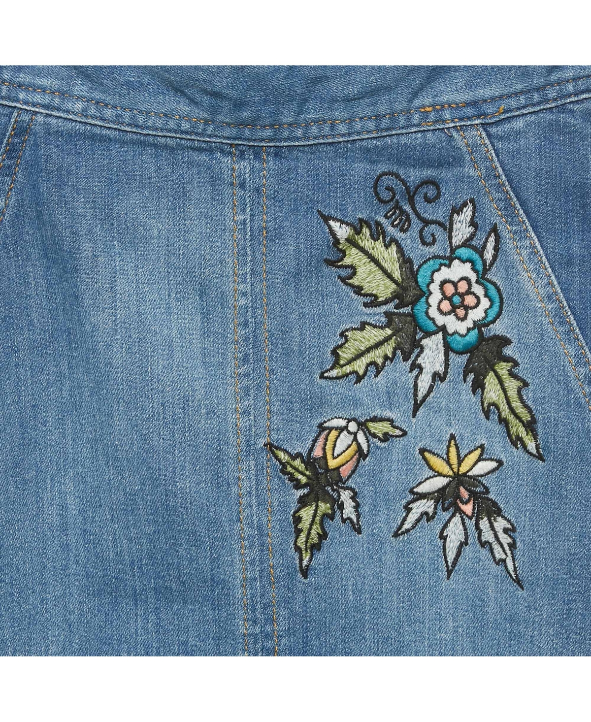 Pre-Owned Zadig & Voltaire Women's Deluxe Blue Embroidered Denim Jamille Brode Skirt