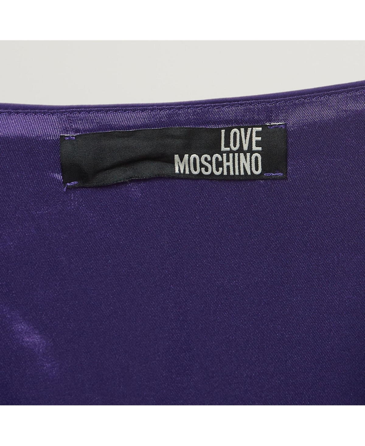 Pre-Owned Love Moschino Women's Purple Poplin Braided Detail Shift Dress