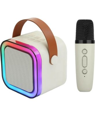 Mini Bluetooth RGB Karaoke Speaker with Wireless Microphone - Sahara