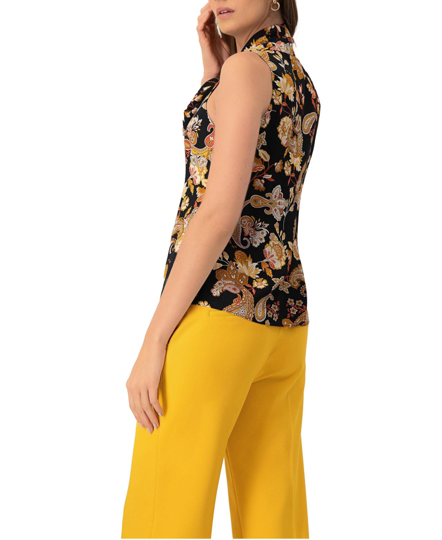 Женская блузка Ivonne V-Neck Sleeveless with Neck Ties, цвет: Разноцветный — фото 2