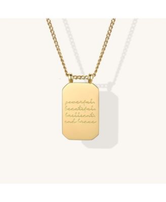 Powerful Beautiful Brilliant And Brave Note To Self Necklace Yellow Gold