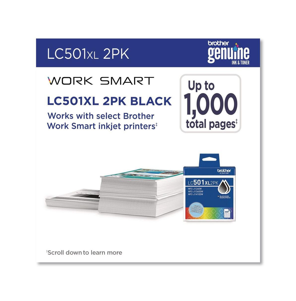 Brother LC501XL2PKS 500 Page-Yield High-Yield Ink - Black (2/Pack