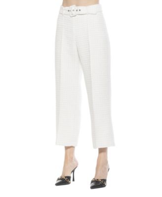 Women's Caden Tweed Belted Wide Leg Pants
