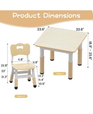Kids Table and 2 Chairs Set,Children Multi-Activity Table for 2, Kids Study Table for Home Daycare Preschool for Ages 2-8