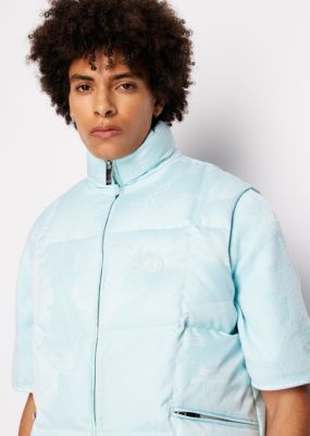 Men's Camo Printed Zip Front Puffer Vest