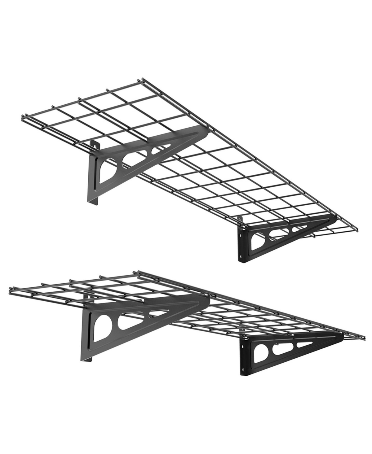 FlexiMounts Wr Series WR14B-e – 12″ D × 48″ W Black Steel Wall Shelves (2-Pack)