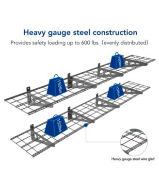 WR Series WR16B-E – 12″ D × 36″ W Black Steel Wall Shelves (4-Pack)