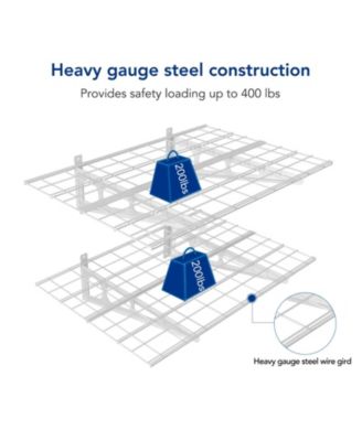 WR24-E WR White Series 24″ D × 48″ W White Steel Wall Shelves (2-Pack)