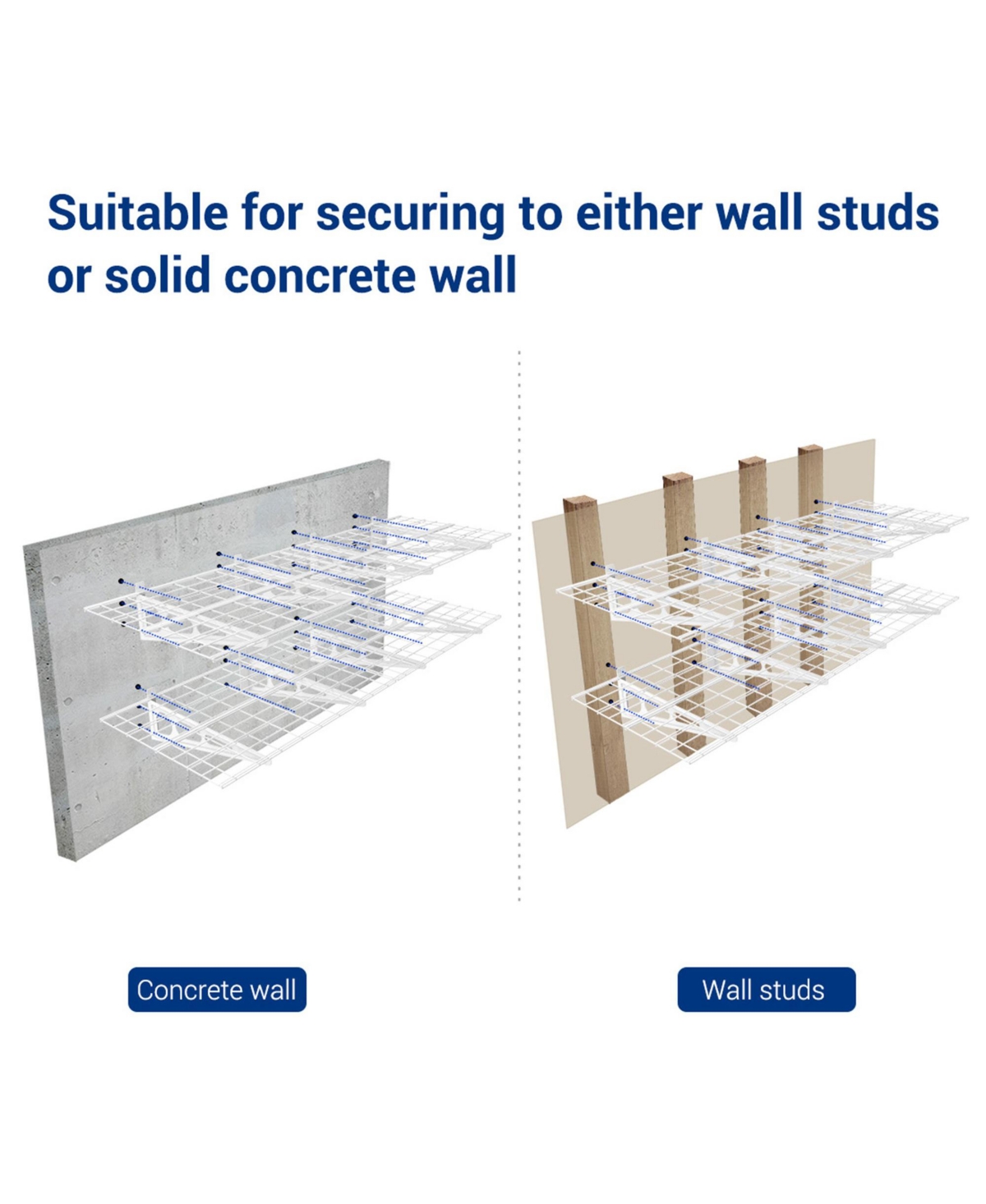 Fleximounts Wr26-e WR White Series 24″ D × 72″ W White Steel Wall Shelves (2-Pack)