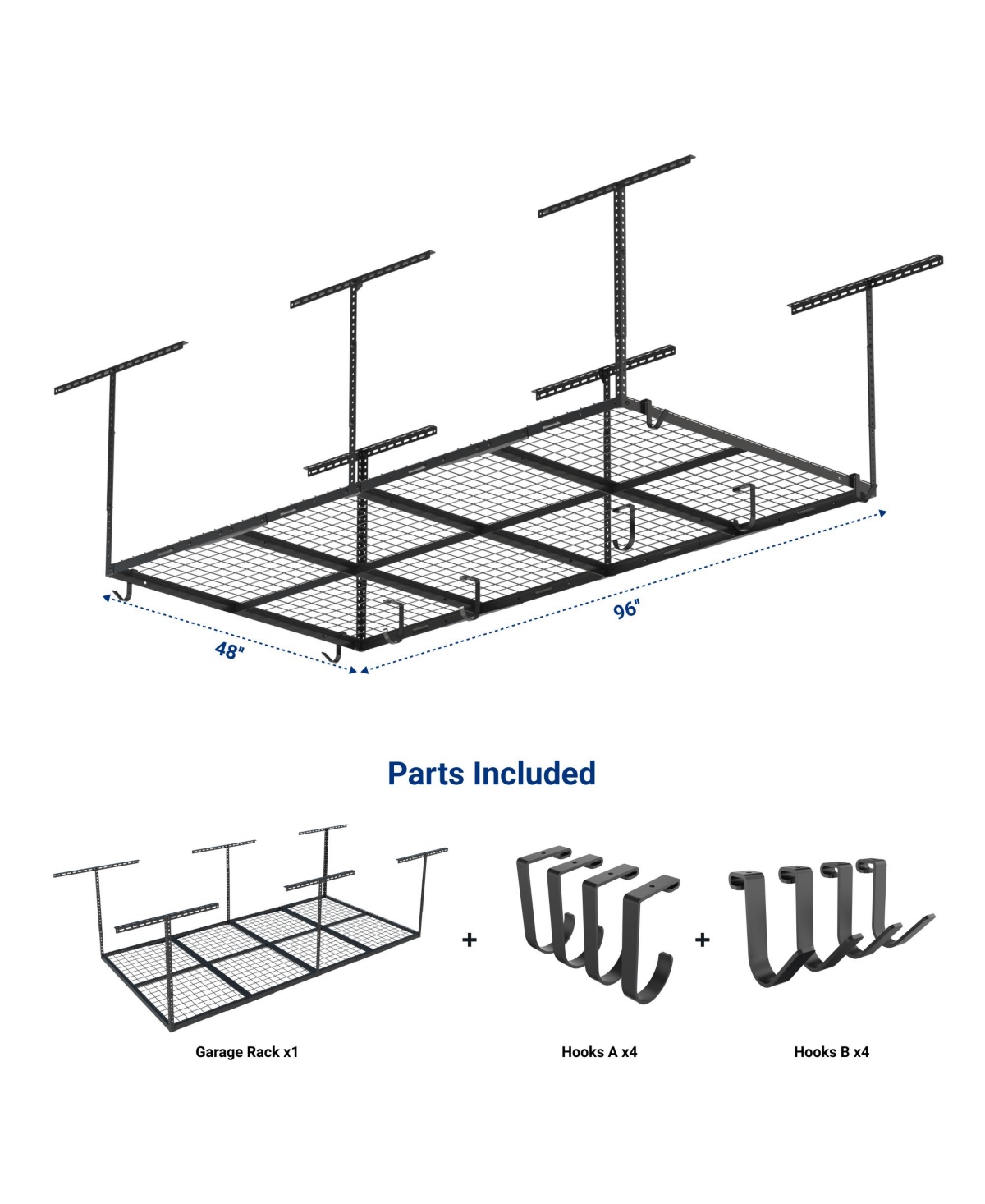 Fleximounts Ohk Series Ceiling Mounted Overhead Garage Storage Rack