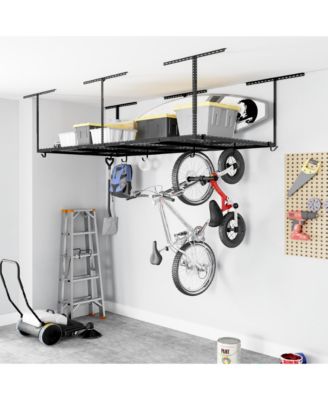 OHK Series Ceiling Mounted Overhead Garage Storage Rack, Black — 48" X 96"