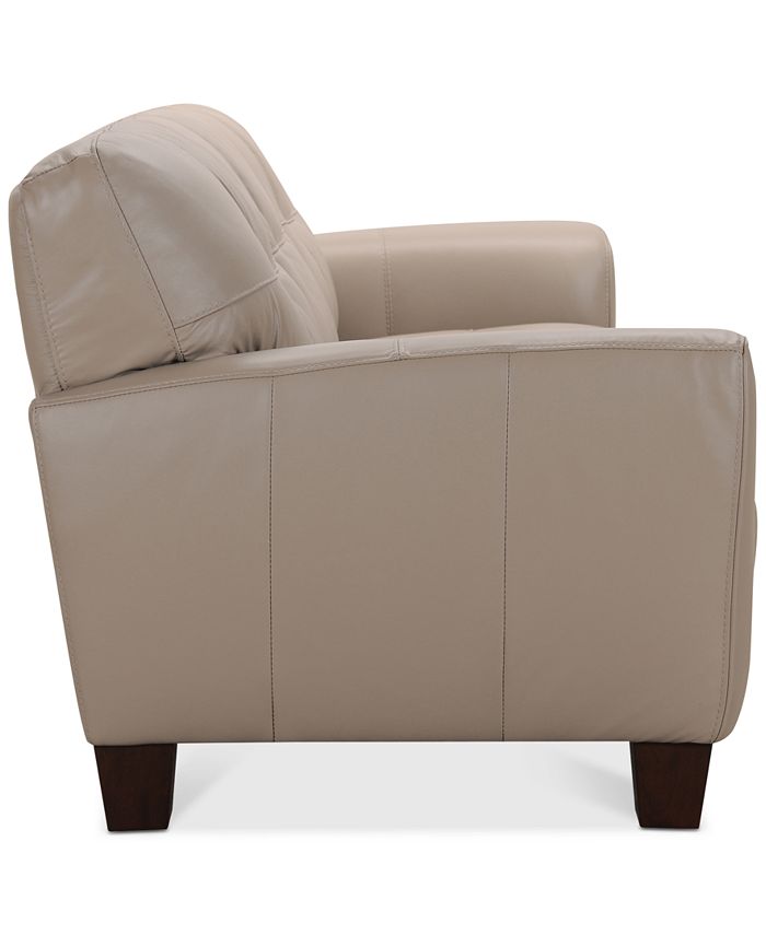 Furniture CLOSEOUT! Kaleb 84" Tufted Leather Sofa, Created for Macy's