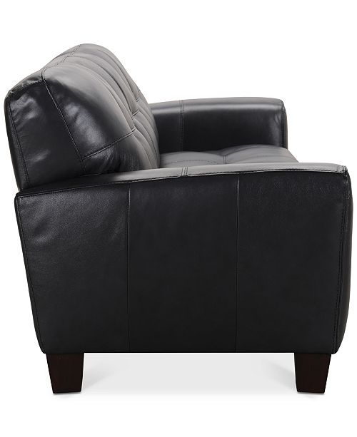 Furniture Kaleb 84" Tufted Leather Sofa, Created for Macy's & Reviews