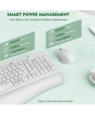 Wireless Keyboard & Mouse Combo – Full-size, cushioned palm rest