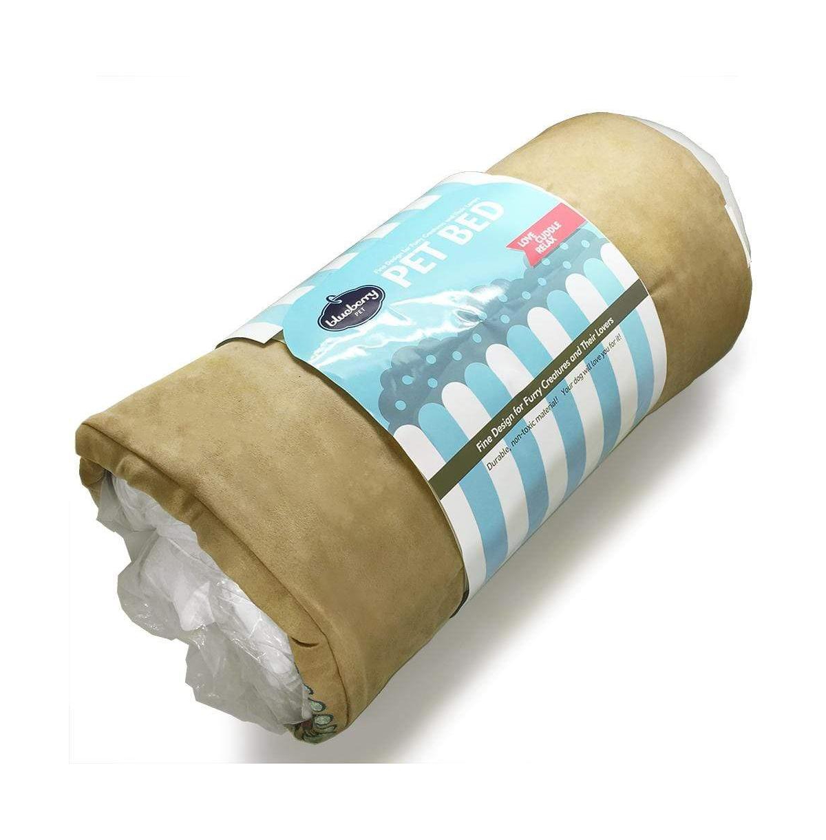 Blueberry Pet Embroidered Paisley Bed with Fully Removable and Washable Cover Squeaky Pillow Toy