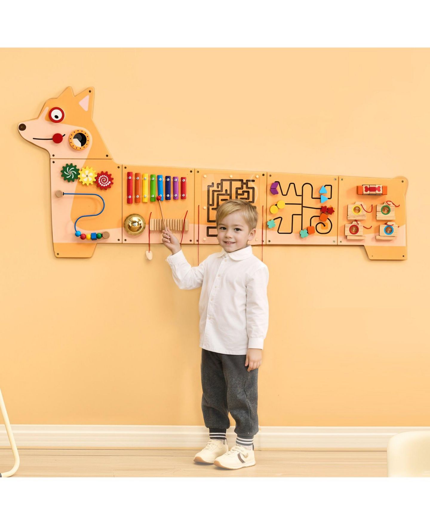Детская игрушка SUGIFT Puppy Busy Board with 12 Montessori Learning Activities, цвет: Коричневый — фото 2