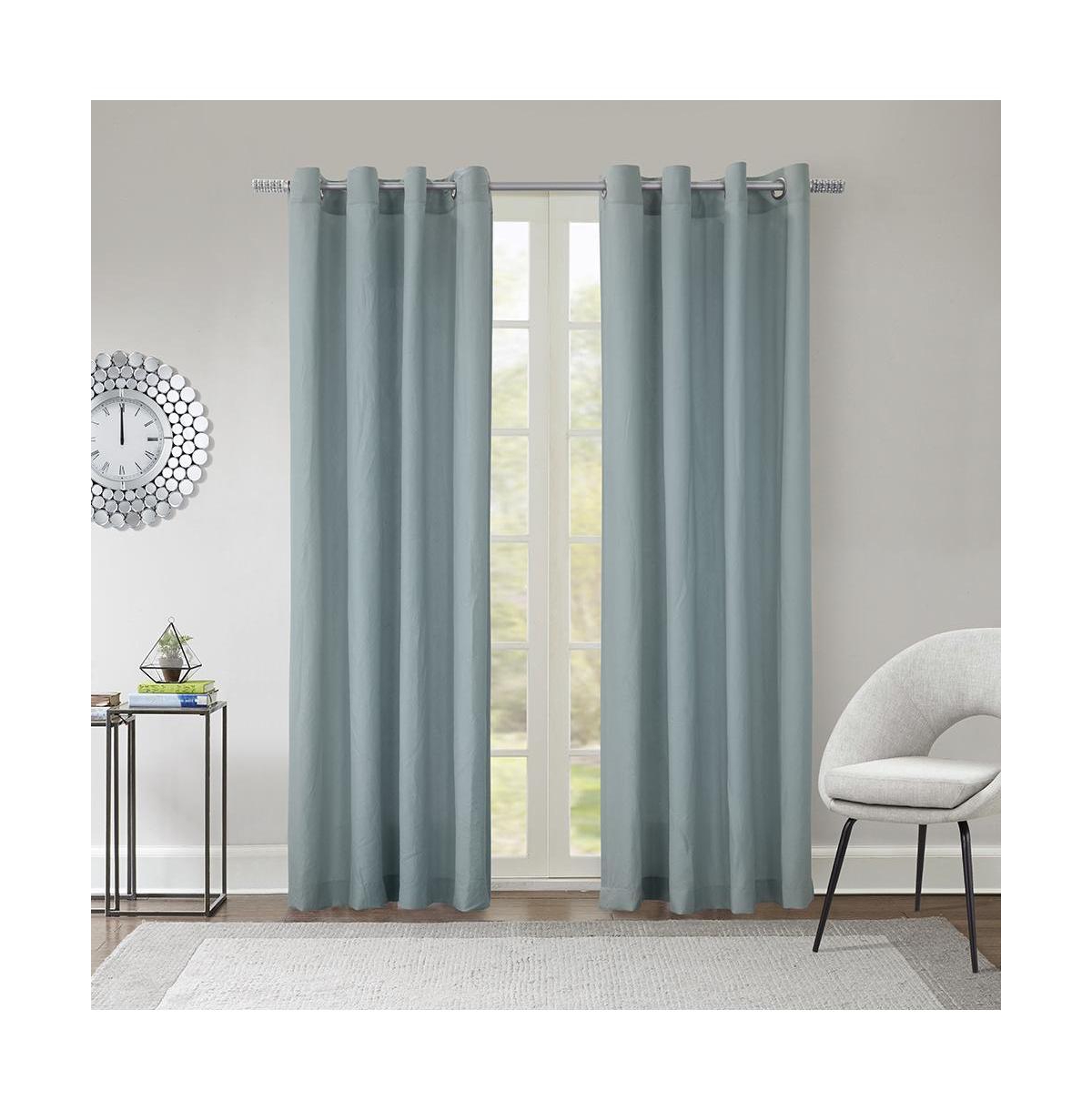 Habitat Harmony Light Filtering Crinkled Texture on Supple Drapeable Flowing Fabric Grommet Curtain Panel 52" x 84