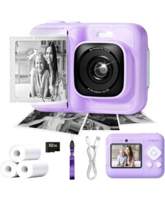 Kids Instant Print Camera, 1080P Digital Camera with 32GB SD Card & 3 Paper Rolls. Christmas Birthday Gift for 4-10 Year Old Girls Boys.