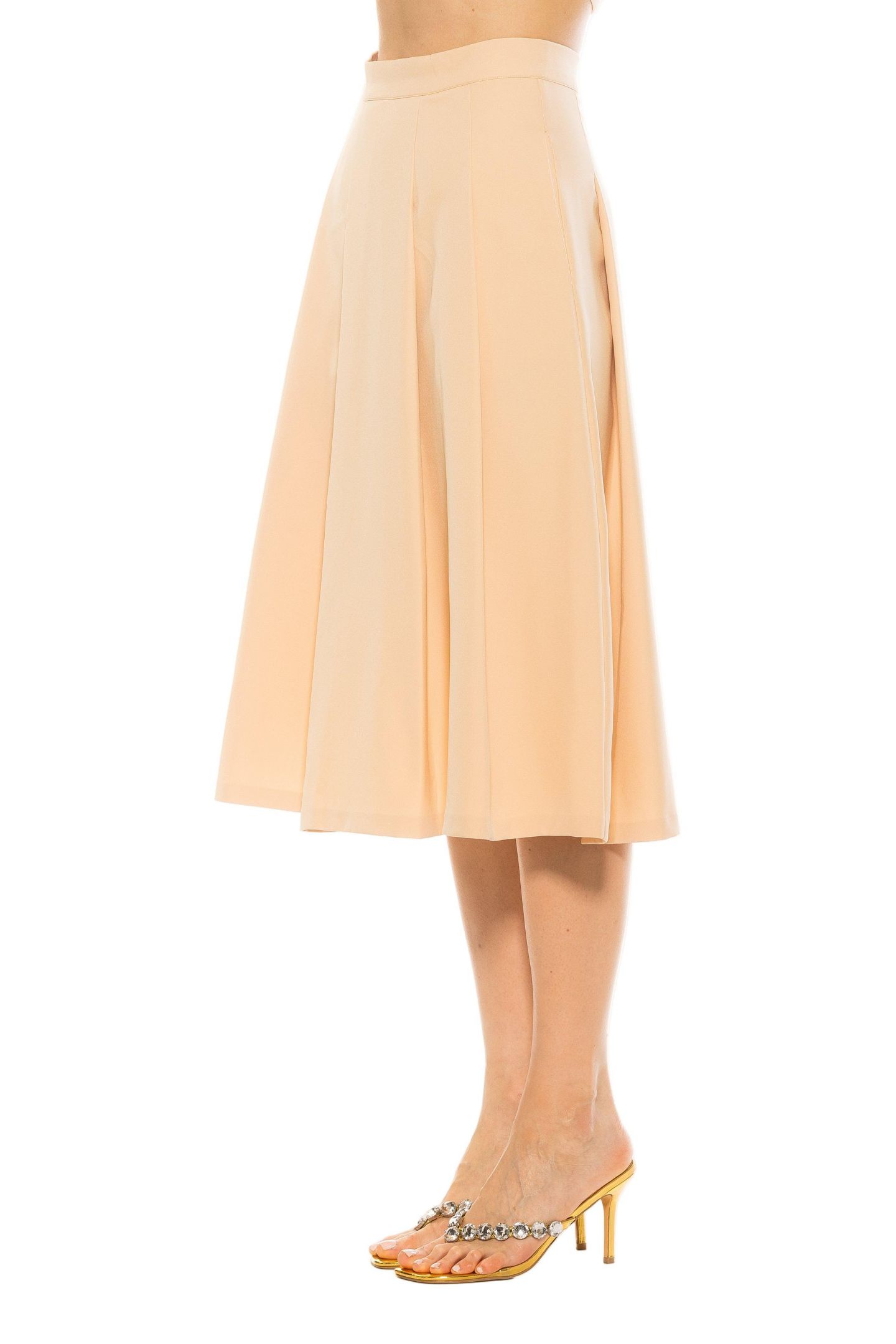 Женская юбка Alexia Admor Illia Pleated Midi Skirt With Waistband, цвет: Бежевый, вариант 1 — фото 2