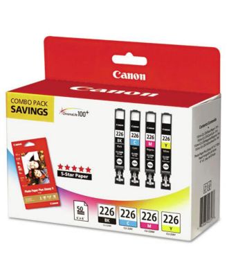4546B007 (CLI-226) ChromaLife100 Plus Ink/Paper Combo - Black/Cyan/Magenta/Yellow (4/Pack)