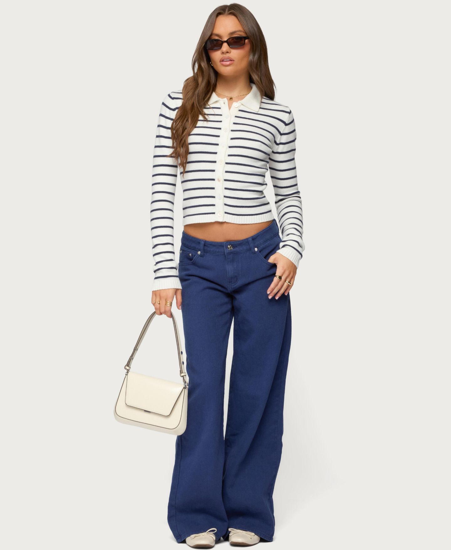 Женские джинсы Edikted Daytime Low Rise Baggy, цвет: Тёмно-синий — фото 5