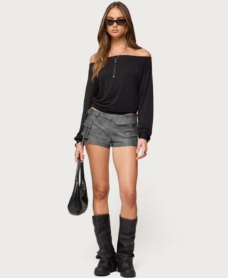 Women's Houston Faux Leather Cargo Shorts