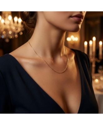 Ultra Thin 018 Gauge 0.5MM Thin 14K Gold Box Chain Necklace