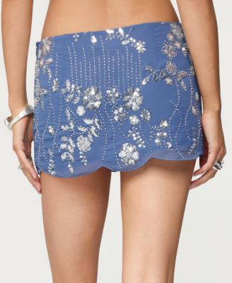 Women's Nelley Beaded Sequin Chiffon Mini Skirt
