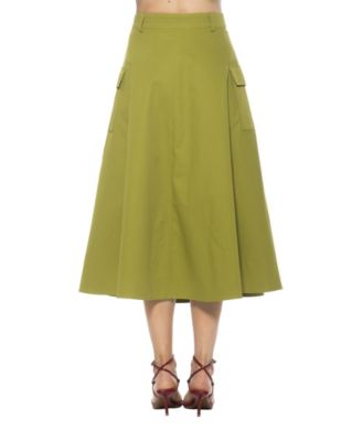 Women's Avery Cargo Midi Skirt with Belt Loops