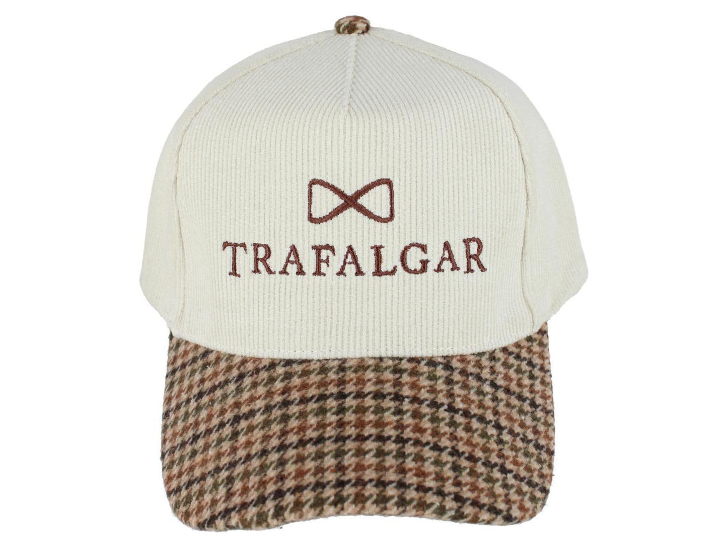 Мужские кепки TRAFALGAR 's 5 Panel Corduroy with Plaid Brim, цвет: Бежевый / В клетку — фото 1