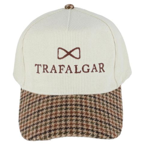 Мужские кепки TRAFALGAR 's 5 Panel Corduroy with Plaid Brim, цвет: Бежевый / В клетку