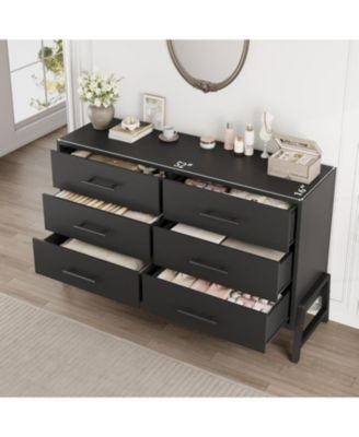 52 6 Dresser for Bedroom, in Wide Drawer with Large Storage Space