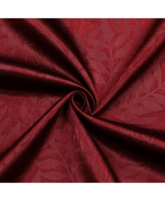 Set of 2 Leeds Floral Leaves Embossed Light Filtering Grommet Top Window Curtain Panels